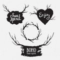 Hand drawn Hipster Vintage Stylized vector set of rustic logo elements.