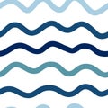 Hand drawn horizontal stripes seamless pattern. Abstract wavy line endless wallpaper. Funny waves background Royalty Free Stock Photo