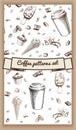 Hand Drawn Hot Coffee Patterns