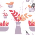 Houseplants seamless pattern Royalty Free Stock Photo