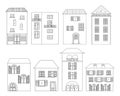 Hand-drawn houses collection. Vector.
