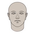 Hand Drawn Human Head in Face Royalty Free Stock Photo