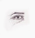 Hand Drawn Humen Eye With Dot Ar