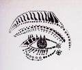 Humen Eye With Shapes On A Whilte Paper