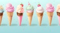 Hand drawn ice cream cones Royalty Free Stock Photo