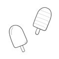 Hand-drawn ice-cream. Design sketch element for menu cafe, bistro, restaurant, label and packaging. Vector isolated illustration Royalty Free Stock Photo