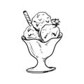 hand drawn ice cream glass