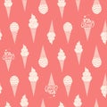 Hand drawn ice cream vintage pattern.