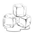 Hand drawn ice cubes. Royalty Free Stock Photo