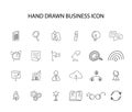 Hand drawn icon set. Business pack.