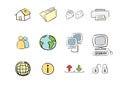 Hand-drawn Icon Set: Computer & Web Royalty Free Stock Photo