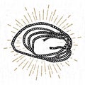 Hand drawn icon with a textured rope hank vector illustration Royalty Free Stock Photo