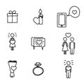 hand drawn icons about love, heart, messages Royalty Free Stock Photo