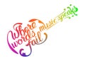 Hand drawn illustration with acoustic guitar and lettering quote Royalty Free Stock Photo