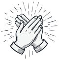 Hand drawn illustration of applauding hands. Applause or appreciation concept Royalty Free Stock Photo