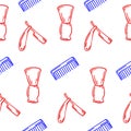 Hand-drawn illustration for Barbershop. Seamless pattern on