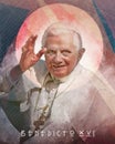 Hand drawn illustration of Benedict XVI