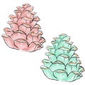 HAND DRAWN ILLUSTRATION OF CHRISTMAS PINE CONES Royalty Free Stock Photo
