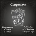 Hand drawn illustration of cocktail Caipirinha. Vector 1