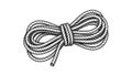 Hand Drawn Illustration of a Coiled Rope on White Background Royalty Free Stock Photo