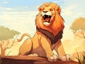 illustration of an Cool Lion King Made With Generative AI illustration