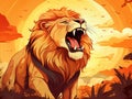 illustration of an Cool Lion King Made With Generative AI illustration