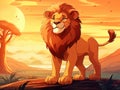 illustration of an Cool Lion King Made With Generative AI illustration