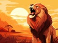 illustration of an Cool Lion King Made With Generative AI illustration