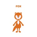 Cartoon a cute and funny fox.