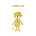 Cartoon a cute and funny leopard.