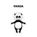 Cartoon a cute and funny panda.