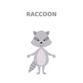 Cartoon a cute and funny raccoon.