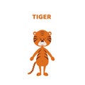 Cartoon a cute and funny tiger.