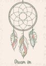 Hand drawn illustration of dream catcher