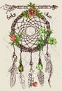 Hand drawn illustration dreamcatcher Royalty Free Stock Photo