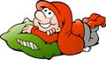 Hand-drawn illustration of elf who relaxes Royalty Free Stock Photo