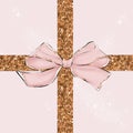 FASHION SEAMLESS PATTERN - BOW AND ROSE GOLD STRIPES Royalty Free Stock Photo