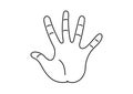 Hand drawn illustration of a finger showing the number five Royalty Free Stock Photo