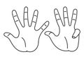 Hand drawn illustration of a finger showing the number nine Royalty Free Stock Photo