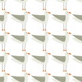 Hand drawn illustration of funny cute seagull seamless pattern. Nautical, sea theme for backgrounds, backdrops, fabrics Royalty Free Stock Photo