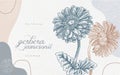 seamless hand drawn illustration garbera flower with elegant background Royalty Free Stock Photo