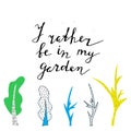 Hand drawn illustration about gardening.