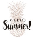Hello summer pineapple silhouette.