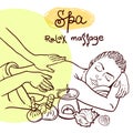 hand drawn illustration massage