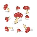 Hand drawn of mushroom pattern background