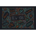 Hand-drawn illustration of new York city map. With handwritten names of districts and attractions. Brooklyn, Green Point Royalty Free Stock Photo