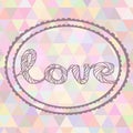 Hand drawn illustration with ornament love sign