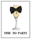 ILLUSTRATION OF PARTY INVITATION WITH CHAMPAGNE FLUTE Royalty Free Stock Photo