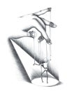 Hand drawn illustration of puppet Royalty Free Stock Photo
