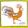 Hand drawn illustration rooster